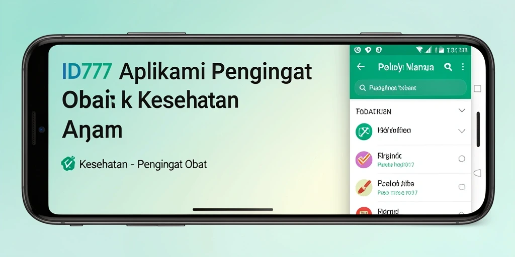 Antarmuka aplikasi Pengingat Obat ID777 yang intuitif dan fungsional.