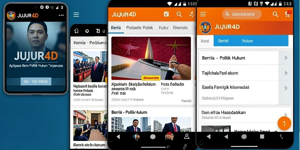 Antarmuka JUJUR4D menampilkan berita politik dan hukum dengan jelas.